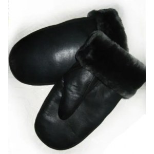 Варежки кожаные натуральный мех